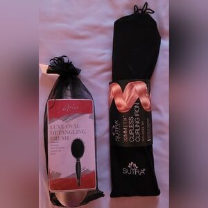 Sutra Clipless Curling Iron 1.25 Inch Barrel And Aria Luxe Oval Detangling Brush